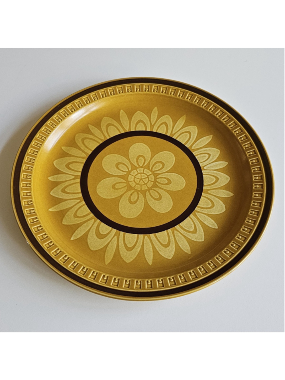 Vintage Suzuka Stone Mosaic Brown Round Platter Plate - Pattern 2503 - Picture 6 of 8